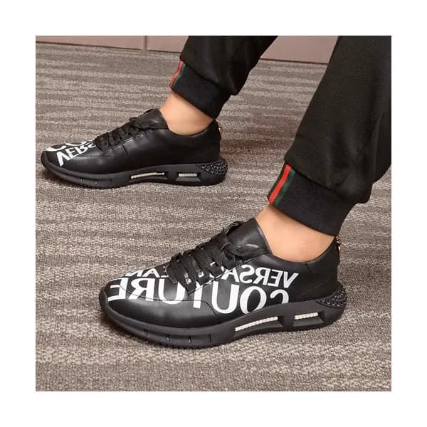 Versace 2020 Mens Leather Sneakers - 베르사체 2020 남성용… - 1