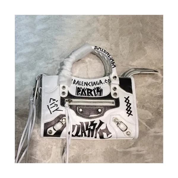 Balenciaga 2020 Graffiti Classic City Leather Smal… - 1