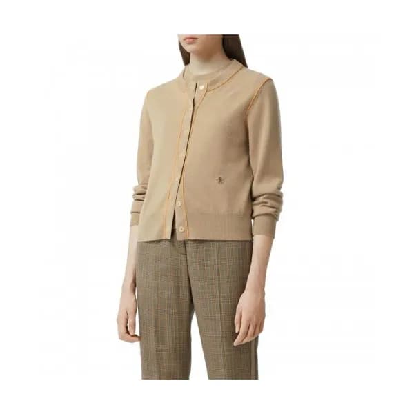 Burberry 2019 Womens Vintage V-neck Wool Cardigan … - 1