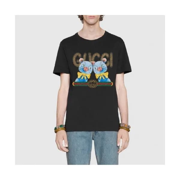 [매장판]Gucci 2020 Mm/Wm Logo Cotton Short Sleeved Ts… - 1