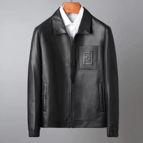 [펜디]Fendi 2020 Mens Casual Zip-up Leather Jacket -… - 1