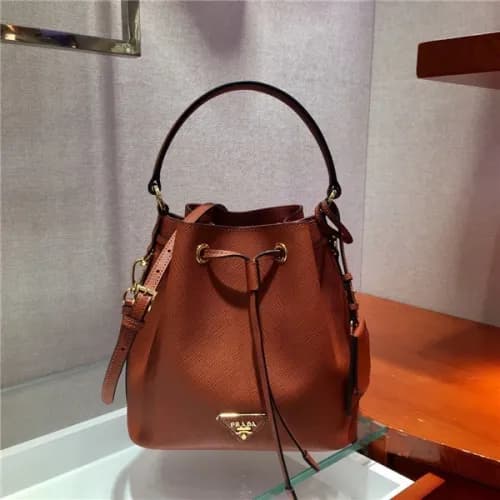 Prada 2020 Women's Leather Tote Bucket Bag,22c… - 1