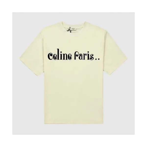 Celine 2021 Mm/Wm Hedi Slimane Logo Cotton Short S… - 1