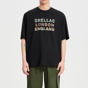 Shellac Mens Black Tshirts - 셸락 2021 남성 캐쥬얼 반팔티 Sh…
