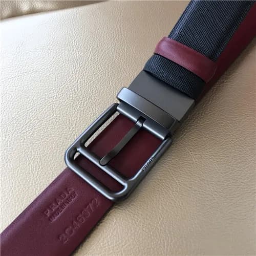 [매장판]Prada 2021 Men's Leather Belt,3.5cm - 프라다… - 1