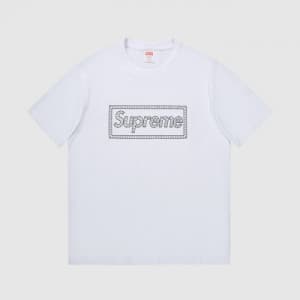 Supreme Mens Logo Cotton Short Sleeved Tshirts Wh…