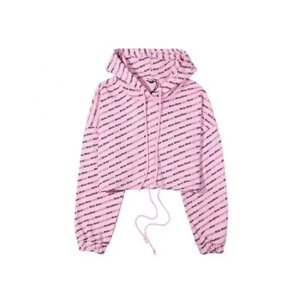 Miumiu Ladies Casual Hoodie Pink - 미우미우 여성 캐쥬얼 후드티… - 1