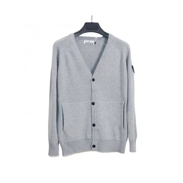 Stone Island Mens Casual Wool Cardigan Gray - 스톤아일… - 1