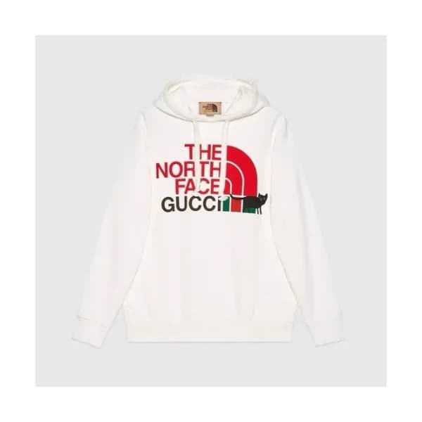Gucci Unisex Logo Casual Hoodie White - 구찌 2021 남… - 1