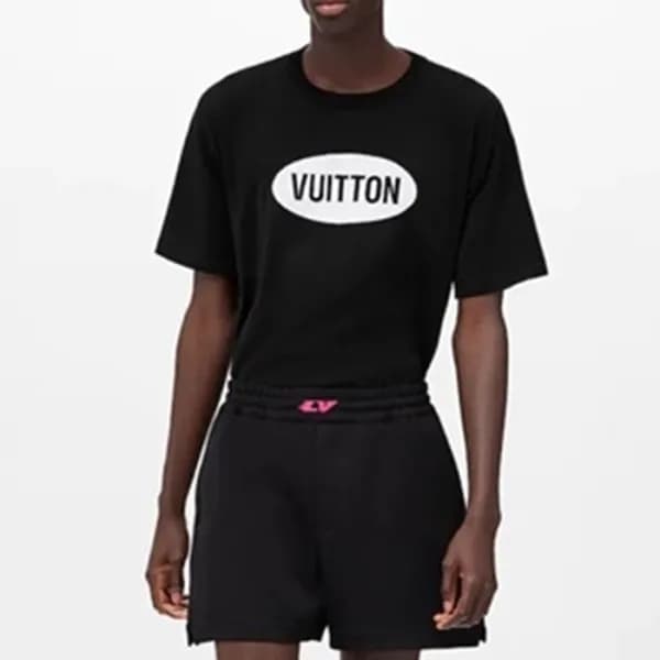 루이비통 남성 크루넥 블랙 반팔티 - Mens Black Tshirts - lou04013… - 1