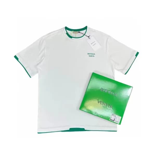 보테가 남성 크루넥 화이트 반팔티 - Mens White Tshirts - bot0251x - 1