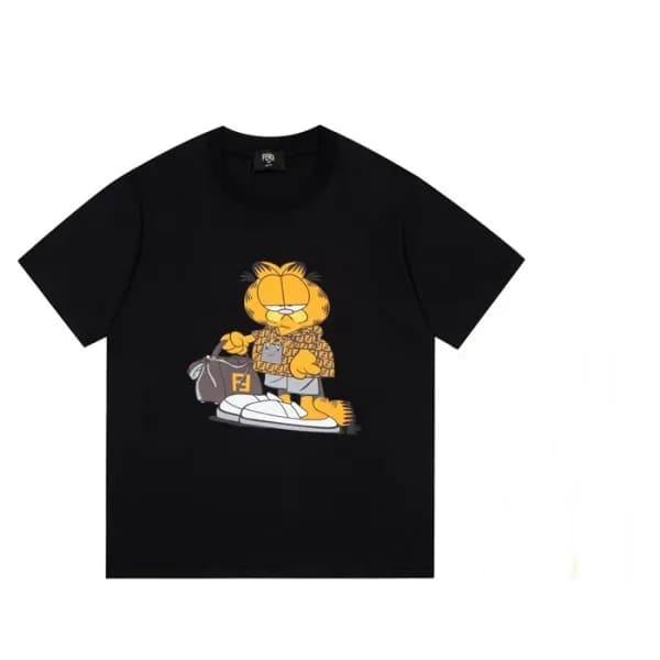 펜디 남성 크루넥 블랙 반팔티 - Mens Black Tshirts - fen01161x - 1
