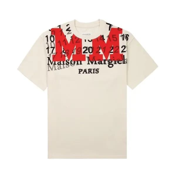 메종마르지엘라 남/녀 크루넥 아이보리 반팔티 - Unisex Ivory Tshirts - … - 1