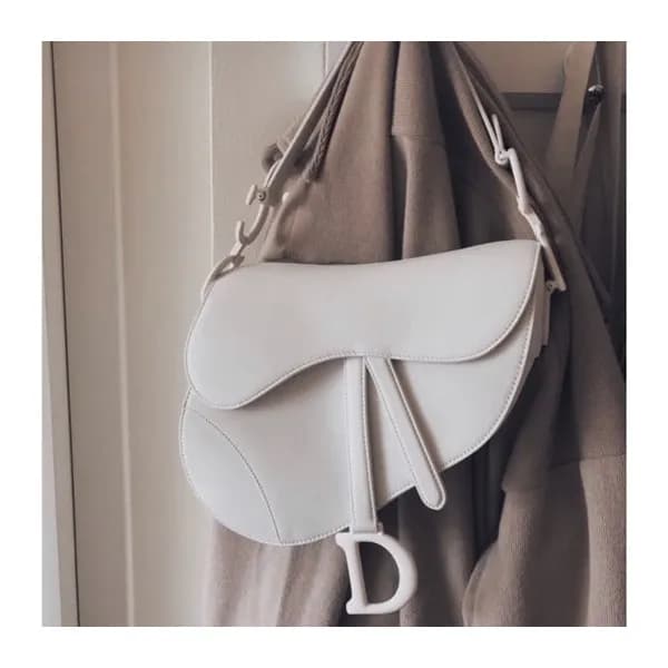 디올 여성 화이트 새들백 - Womens White Saddle Bag - dio01912… - 1