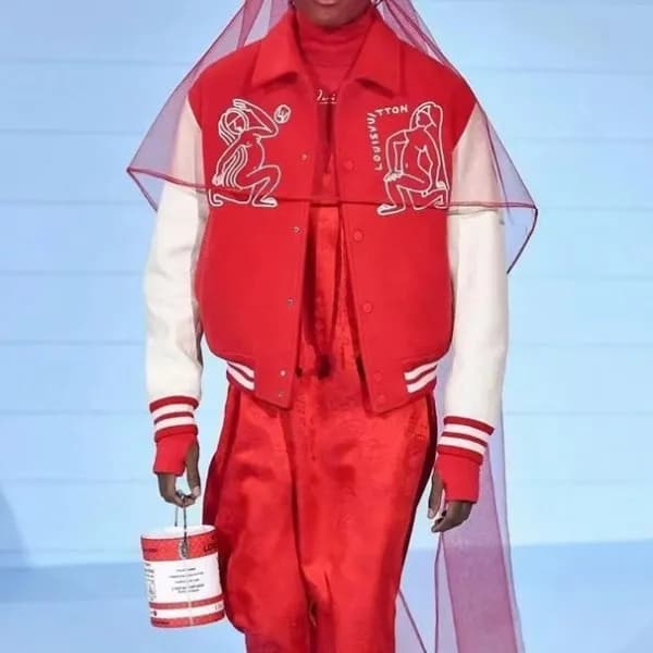 루이비통 남성 레드 가죽 자켓 - Mens Red Jackets - lou05055 - 1