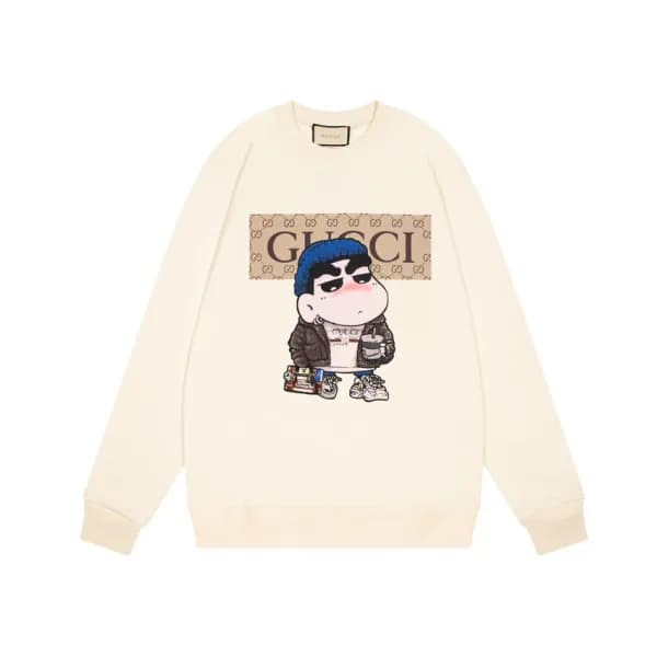 구찌 남/녀 캐쥬얼 아이보리 맨투맨 - Unisex Ivory Tshirts - Guc05… - 1