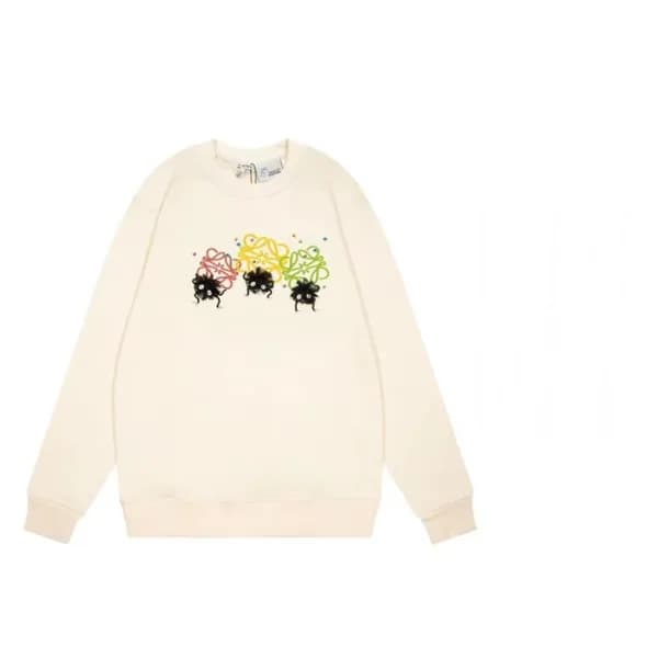 로에베 남/녀 클래식 아이보리 맨투맨 - Unisex Ivory Tshirts - loe0… - 1
