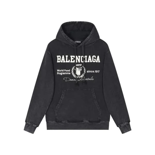 발렌시아가 남/녀 캐쥬얼 블랙 후드티 - Balenciaga Unisex Black Hoo… - 1