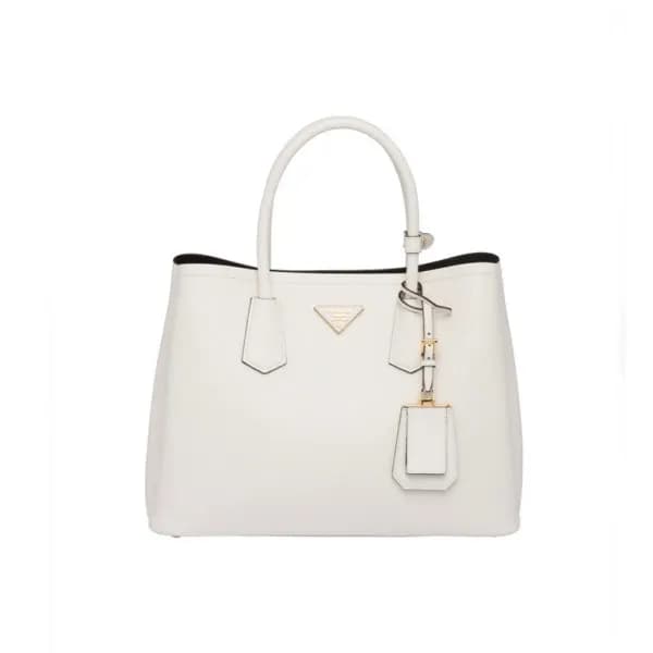 프라다 여성 화이트 토트백 - Prada Womens White Double Bag - p… - 1