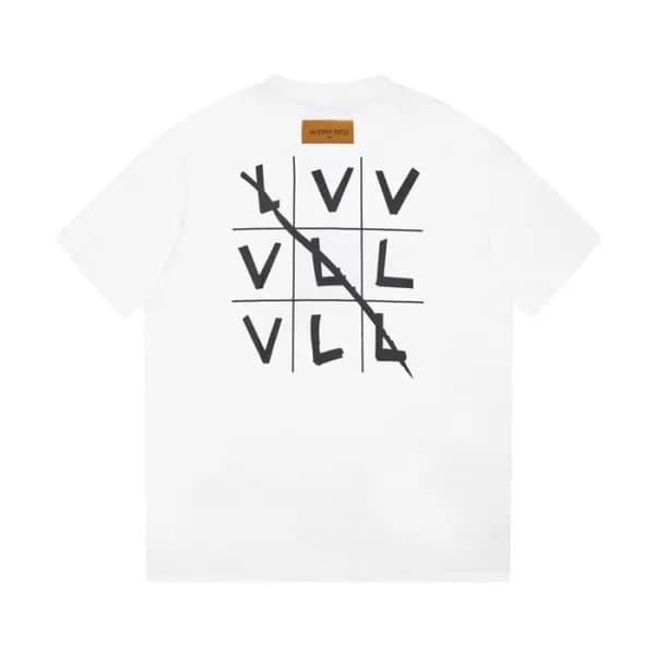 루이비통 남성 화이트 크루넥 반팔티 - Louis vuitton Mens White Sho… - 1