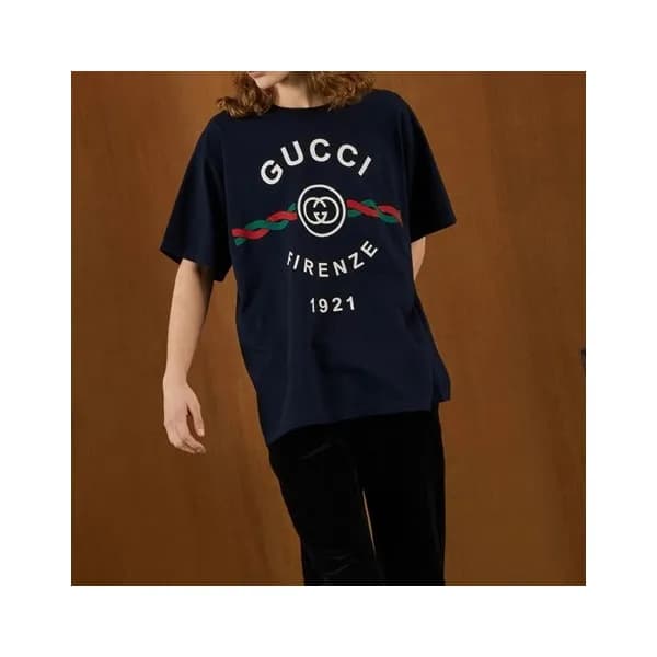 구찌 남/녀 블랙 크루넥 반팔티 - Gucci Unisex Black Short sleev… - 1
