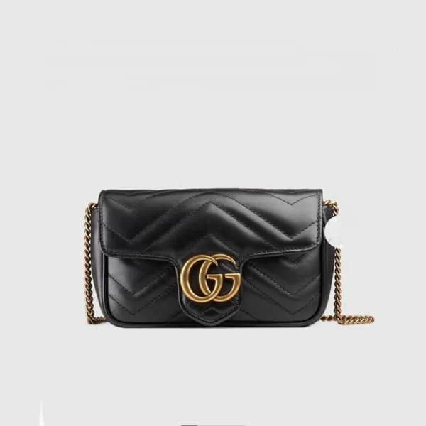 구찌 여성 블랙 슈퍼 미니 마몬트백 - Gucci Womens Black Marmont B… - 1