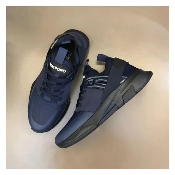 톰포드 남성 캐쥬얼 네이비 스니커즈 - Tom Ford Mens Navy Sneakers … - 1