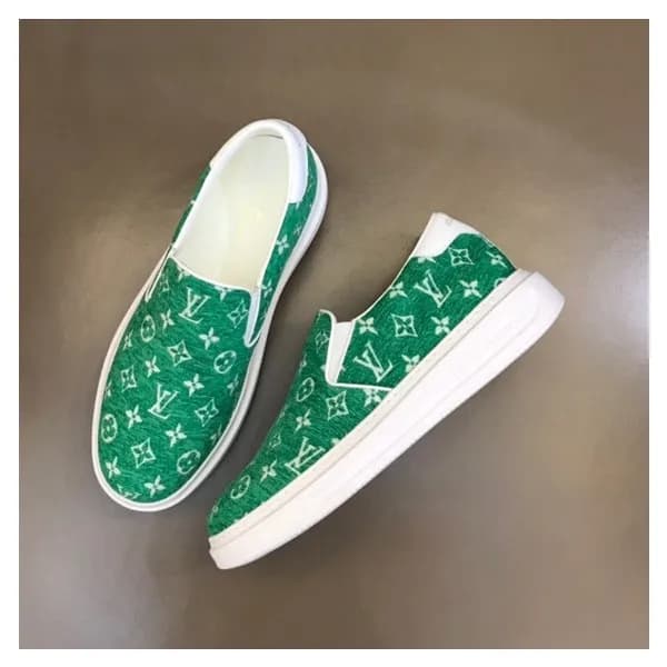 루이비통 남성 모던 그린 로퍼 - Louis vuitton Mens Green Loafer… - 1