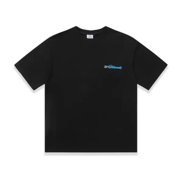 베트멍 남/녀 트렌디 블랙 반팔티 - Vetements Unisex Black Tshirt… - 1