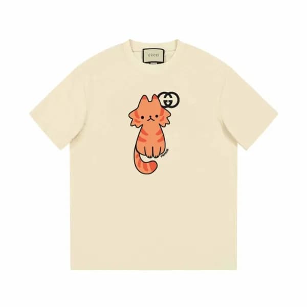구찌 남/녀 아이보리 크루넥 반팔티 - Gucci Unisex Ivory Short sle… - 1