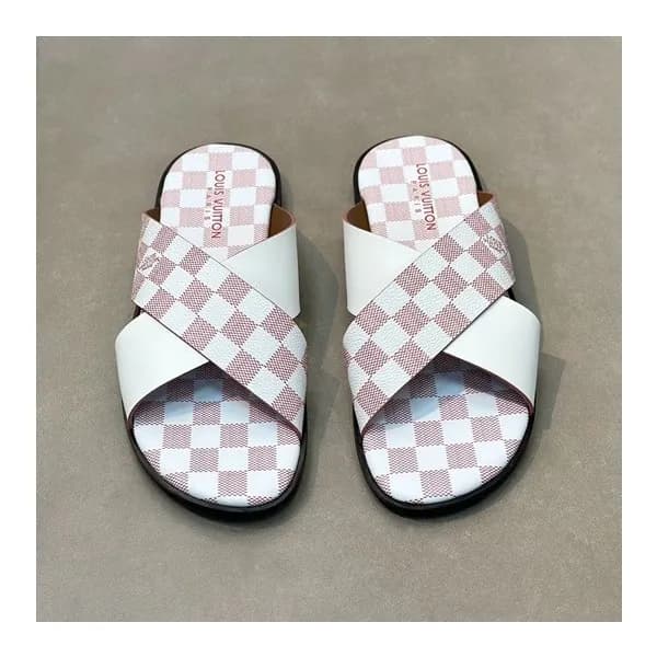 루이비통 남성 버건디 슬리퍼 - Louis vuitton Mens Burgundy Slip… - 1