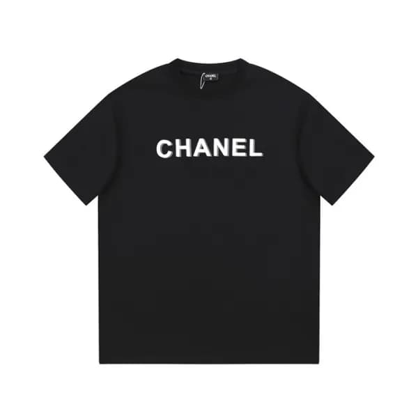샤넬 남/녀 크루넥 블랙 반팔티 - Chanel Unisex Black Tshirts - … - 1
