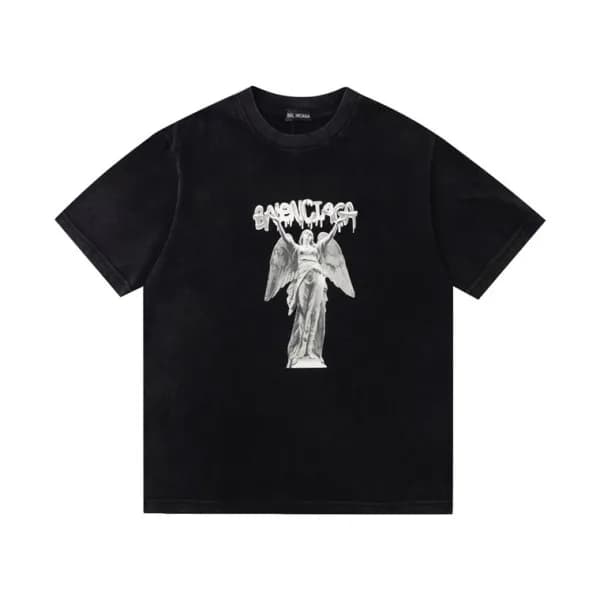 발렌시아가 남성 블랙 크루넥 반팔티 - Balenciaga Mens Black Short … - 1