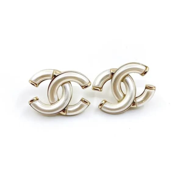 샤넬 여성 화이트 이어링 - Chanel Womens White Gold Earring -… - 1