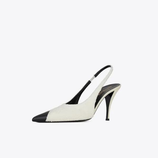 입생로랑 여성 화이트 슬링백 - Saint Laurent Womens White Sanda… - 1