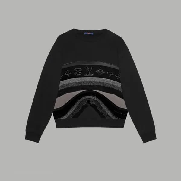 루이비통 남/녀 블랙 맨투맨 - Louis vuitton Unisex Black Tshir… - 1