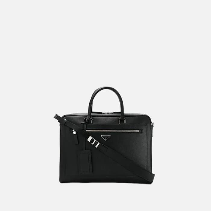 프라다 남성 사피아노 브리프케이스 【매장-270만원대】 - Prada Mens Black … - 1