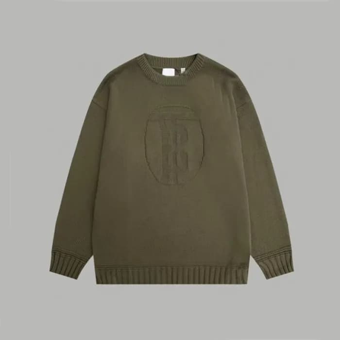 버버리 남성 카키 크루넥 스웨터 - Burberry Mens Khaki Sweaters -… - 1