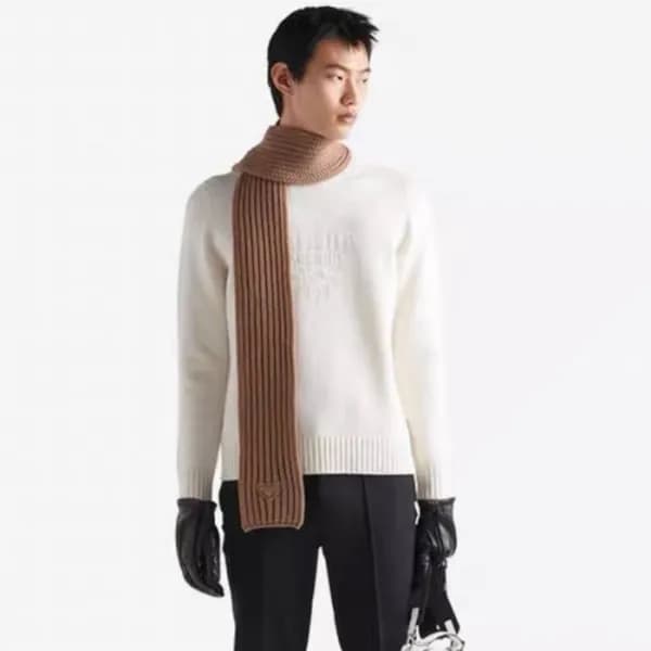 프라다 남성 크루넥 화이트 스웨터 - Prada Mens White Sweaters - p… - 1