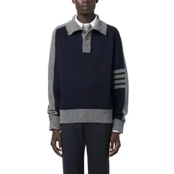 톰브라운 남성 폴로 니트 - Thom Browne Mens Polo Knits - th14… - 1