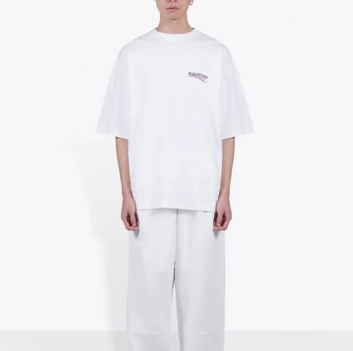 발렌시아가 남성 화이트 반팔티 - Balenciaga Mens White Tshirts -… - 1