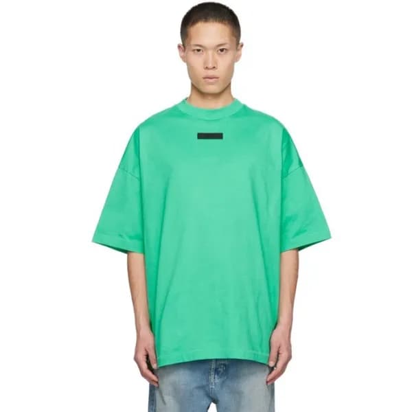 피어오브갓 남성 그린 반팔 티셔츠 - Fear of god Mens Green Tshirt… - 1