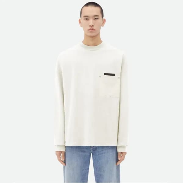 보테가베네타 남성 화이트 맨투맨 - Bottega Veneta Mens White Tshi… - 1
