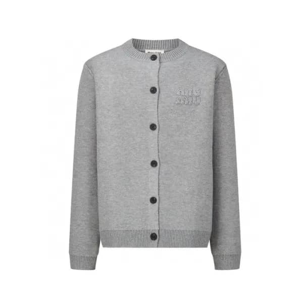 미우미우 남/녀 오버사이즈 브이넥 가디건 - Miumiu Unisex V-neck Card… - 1