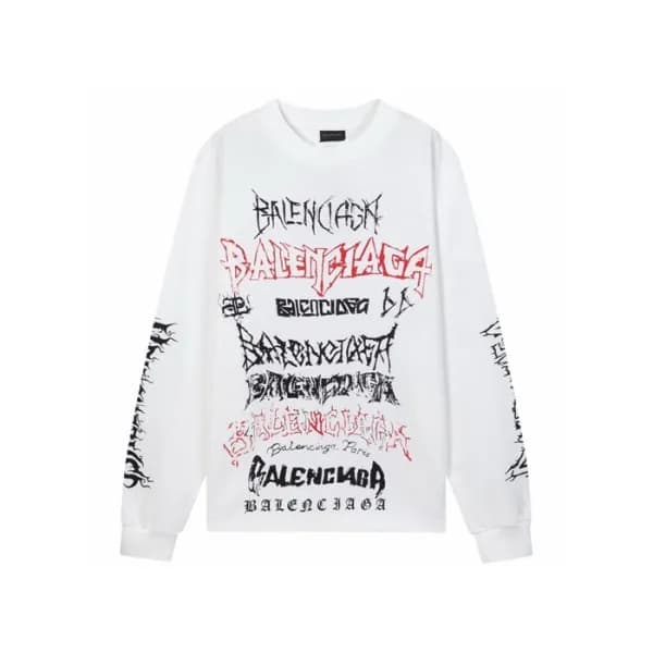 발렌시아가 남성 라운드 긴팔티 - Balenciaga Mens Round Tshirt - … - 1