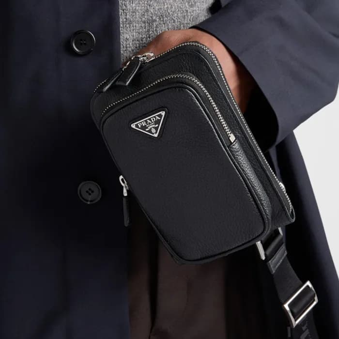 프라다 남성 가죽 스마트폰 케이스 2ZH195 - Prada Mens Leather Sma… - 1