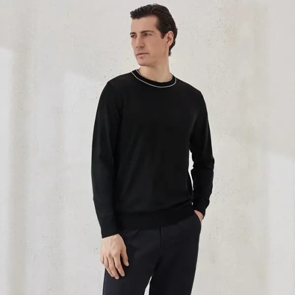 브루넬로쿠치넬리 남성 라운드 니트 - Brunello Cucinelli Mens Round… - 1