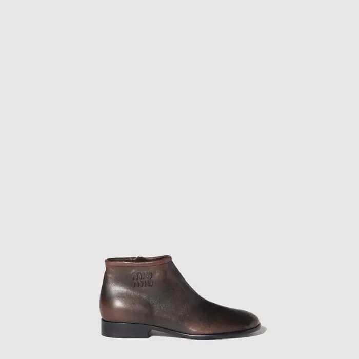 미우미우 여성 퓨메 가죽 부티 - Miumiu Womens Fume Leather Boot… - 1