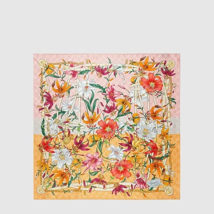 구찌 여성 플로라 프린트 까레 - Gucci Womens Flora Print Carré - acc8978x - 1
