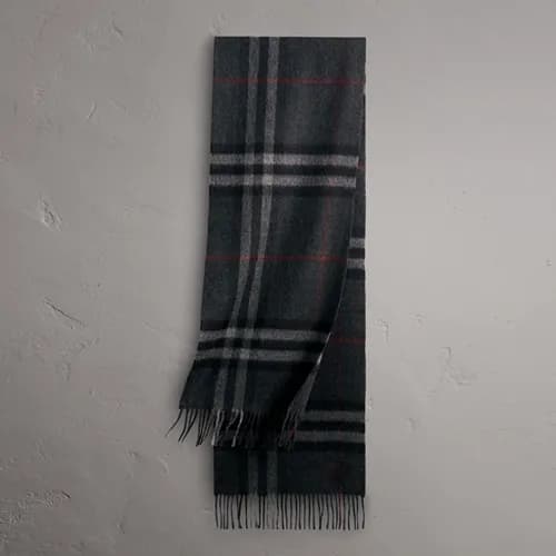 [버버리] 클래식 체크 캐시미어 남여공용 차콜 스카프 bu0016w - Burberry C… - 1